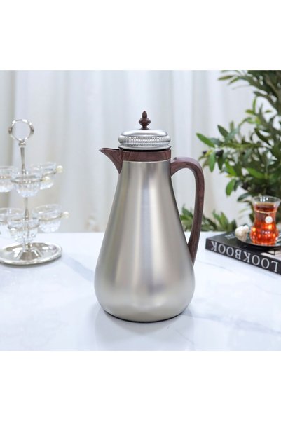Generic Elegant and Luxurious Tramisu Steel Set with Wooden Handle - Brown Nickel - 1 + 0.7 Liter