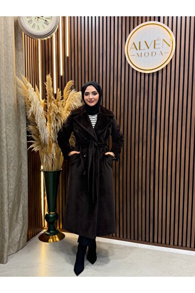 Fashionbox Zeli̇a Premium Lined Fox Coat |   Brown