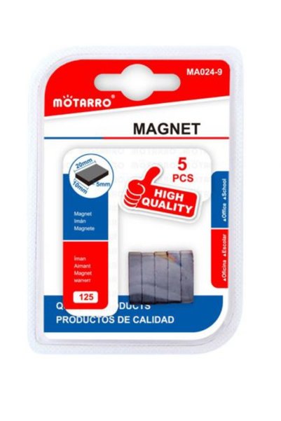 OEM Μαγνήτες ορθογώνιοι 20x10x5mm σετ 5 τεμαχίων Motarro MA024-9
