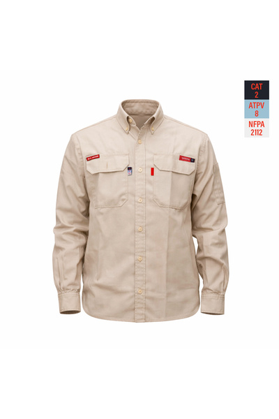sarena Saudi Electricity Company New Workwear - 8 Cal Brand Frc Cat 2 Sand Shirt