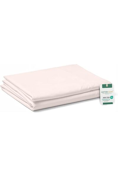 COTTON HOME ملاءة سرير فائقة النعومة، فضية اللون، مقاس كينج (240 × 260 سم)، C...