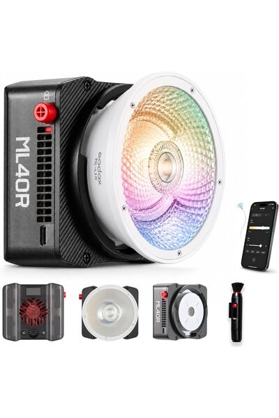 Generic مصباح فيديو LED RGB طراز ML40R، مصباح تصوير محمول بتقنية COB مع بطاري...