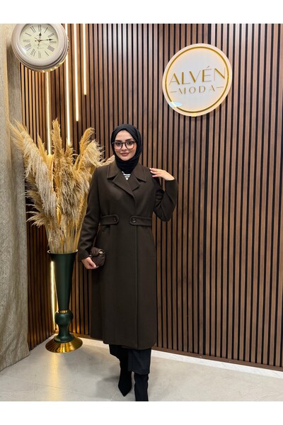 Fashionbox Nelya Premium Lined Classic Coat |   Brown