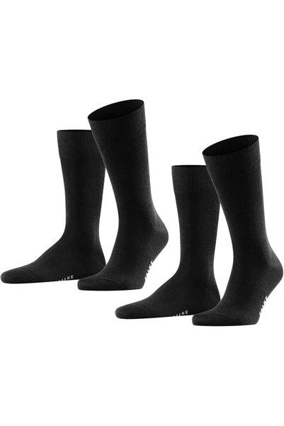 FALKE Men's Happy 2-Pack Socks Breathable Cotton Reinforced Extra-Soft On Ski...