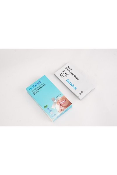 Biowhitening Teeth Whitening Strips, Mint Flavour, Alcohol-Free, 28 Strips, 1...