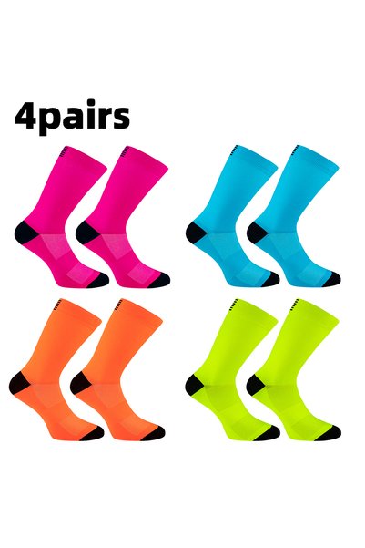 Choice Colors 2 4 Pairs of Men and Women's Compression Sports Socks for Runni...