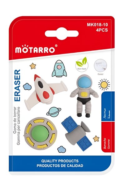 OEM Σετ γόμες παιδικές διάστημα 4 τεμάχια Motarro MK018-10