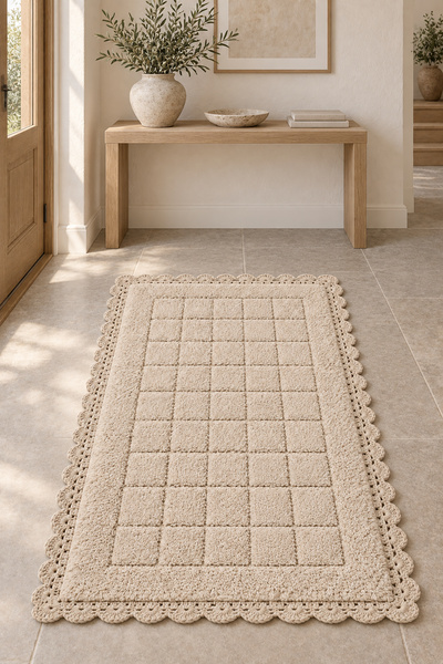 ALANUR Bodrum Tufting Cotton Handmade Braided Mat 109 (70 X 120 cm)