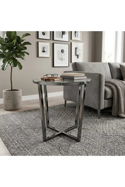 Generic Stainless Service Table with Luxury Design—Black