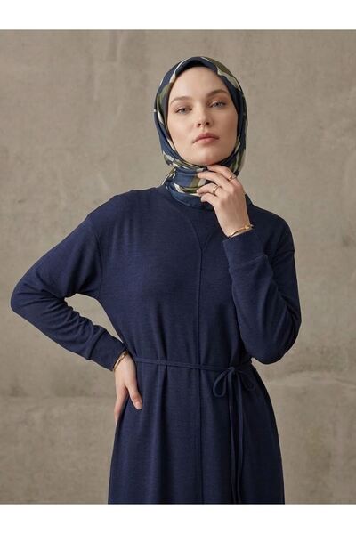 Generic Brand Front Motion Detail Pique Dress-Navy Blue