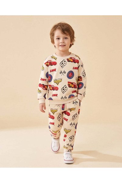 REDTAG Boys Ivory Cars Jogging Set 2 Piece