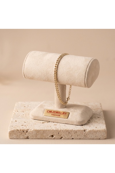 CM Jewelry Vıp Seri 316L Çelik Gold Renk Lazer Kesim Ince Gurmet Zincir Bilek...