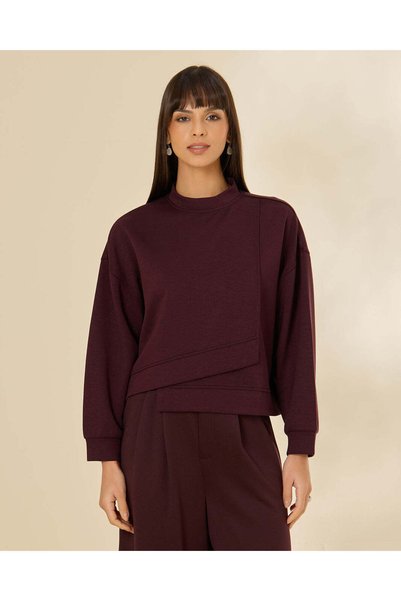 REDTAG Women Burgundy Long Sleeve Top