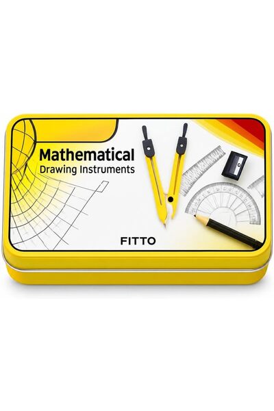 fitto Mathematical Drawing Instruments Box – Complete Geometry Set with Compa...