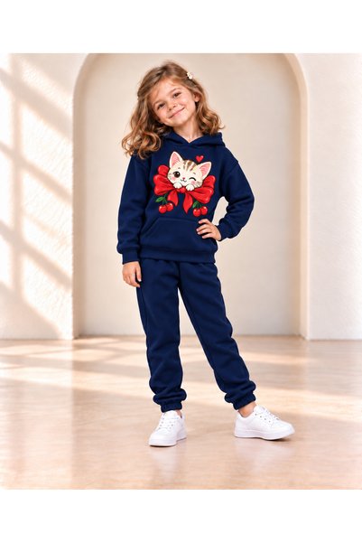 LB little bosses طقم رياضي شتوي للأطفال للجنسين. قطة ترقص على أرجلها