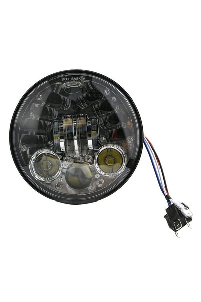 OEM Στρογγυλός προβολέας LED 7″ 70W H4 με DRL για Jeep και μοτοσυκλέτες - 600...