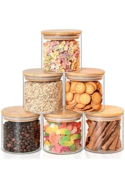 Generic Pack of 3 - Clear Round Glass Food Storage Container with Sealing Woo...