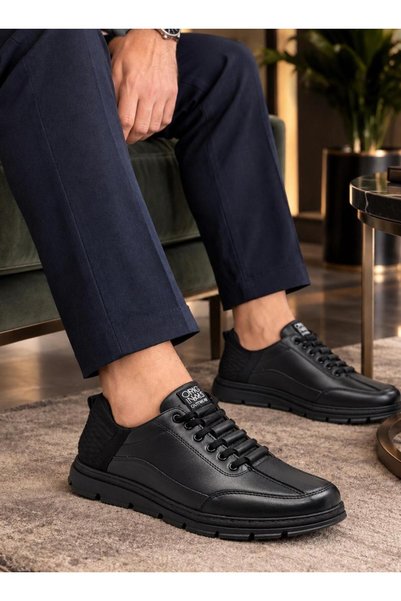 Taşpınar Ayakkabı Taşpınar 100% Genuine Leather Men's Daily Orthopedic Winter Rubber Non-Slip Sole Easy to Wear New Season a
