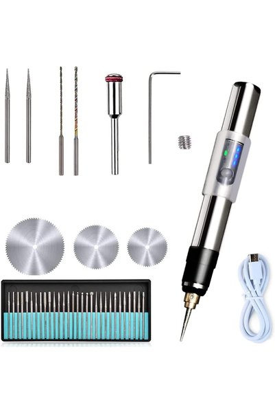 Generic طقم أدوات النقش الكهربائية، قلم نقش قابل لإعادة الشحن عبر USB مع واجه...
