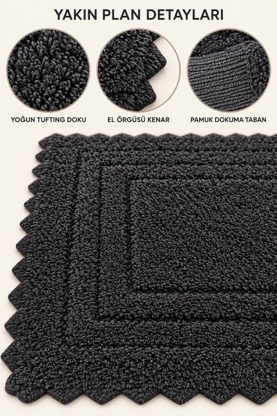 ALANUR Bodrum Tufting Cotton Handmade Braided Mat 110 (70 X 120 cm)