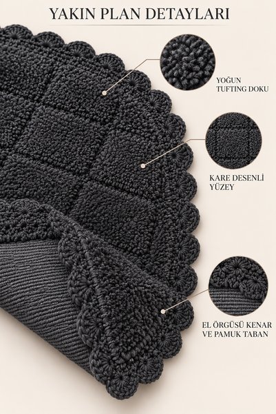 ALANUR Bodrum Tufting Cotton Handmade Knitted Rug 109 (80 X 135 cm)
