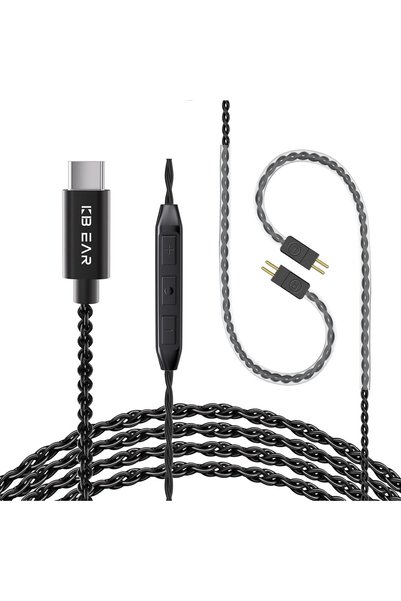 Generic كابل KZ ZST IEM، كابل سماعات أذن USB Type-C، كابل سماعات KBEAR CX01 O...