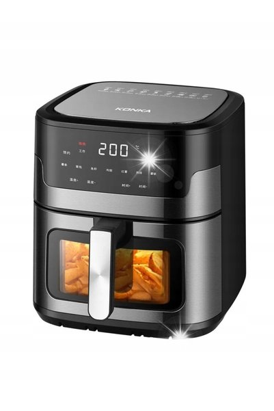 NO BRAND Friteuză FĂRĂ ULEI 5.5L 1500W CUPTOR GRANDE CU AER CALD CU FEREASTRA...