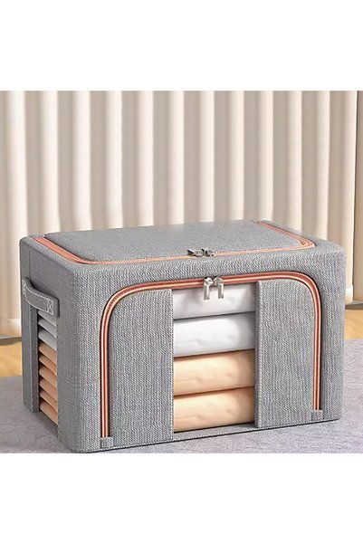 LEFAFA Large Clothes Storage Bins, With Reinforced Handle and Thick Steel Fra...
