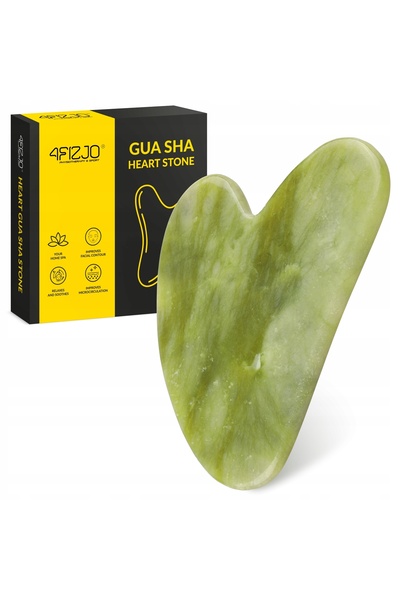 4Fizjo Piatră Gua Sha pentru masaj facial, din jad natural, placă de lifting "