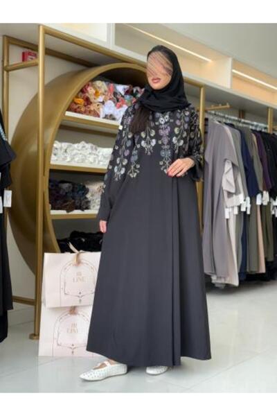aljmal alraqi abaya عباية ميرال بقماش كريب اوكراني مطرز اسود