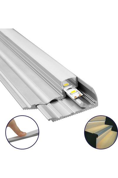 GloboStar® GloboStar Προφίλ Αλουμινίου STAIR-Profile - Βάση & Ψύκτρα για Ταιν...