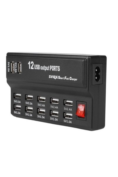 OEM Σταθμός φόρτισης πρίζας με 12 θύρες USB 60W μαύρος YC-636