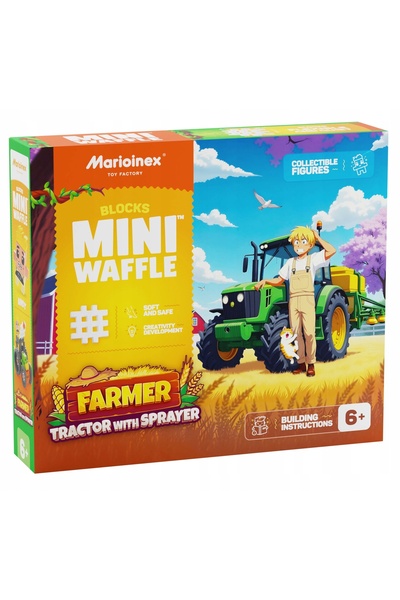 Marioinex Mini blocuri Waffle FARMER Tractor cu pulverizator 50 el Figurka