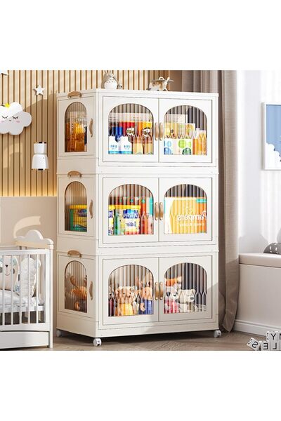 Generic Portable Kids Closet, Children's Wardrobe Collapsible Plastic Wardrob...