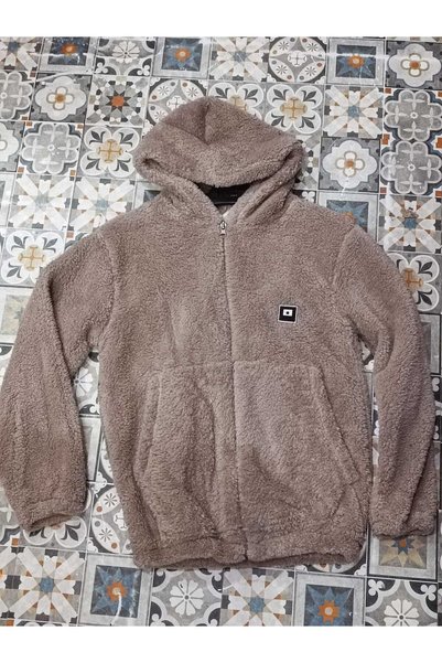 AZRA ÇOCUK GİYİM Girls' Plush Cardigan with Hood and Pockets, Casual and Comfortable...