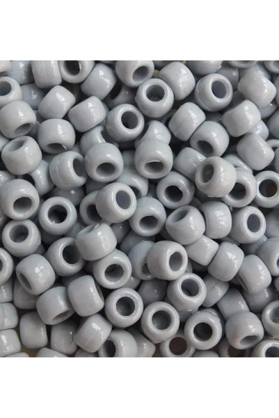 yiğit aksesuar 100Pcs Gray Big Hole Round Beads Bracelet Necklace Jewelry Mak...