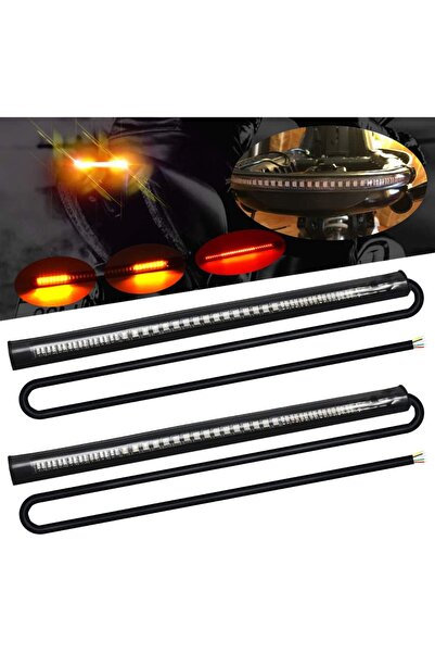 Generic Universal Motorcycle Tail Lights 48 LEDs Amber/Red Colors Brake Stop ...