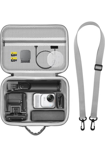 ELECDON حقيبة حمل لـ Insta360 GO 3، حقيبة سفر صلبة مع حزام كتف، منظم واقي لكا...