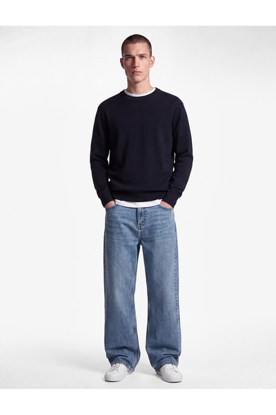 Koton Viscose Blended Long Sleeve Crew Neck Knit Sweater
