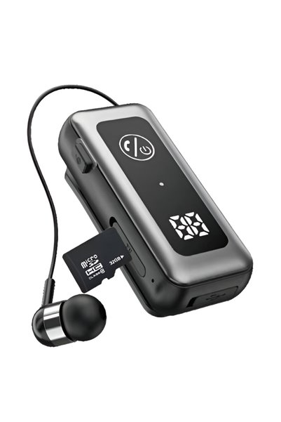 OEM Ακουστικό Clip-On με οθόνη και υποδοχή TF Technovo TN-BT005 Bluetooth
