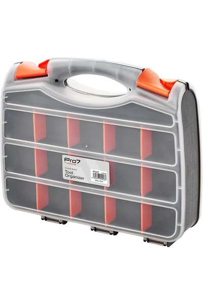 Pro7 Double-Sided Tool Organizer - 31.5x8x26cm Transparent Durable Plastic St...