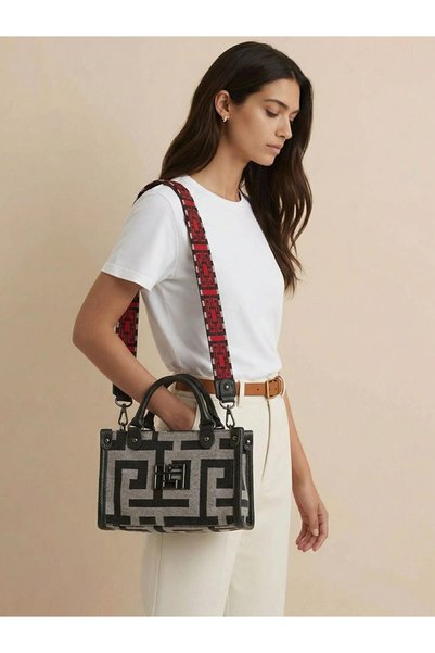AMES BAGS Λίθος Μίνι Μπεζ/Κόκκινο