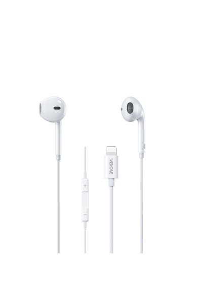 OEM Ενσύρματα ακουστικά In-Ear Lightning με μικρόφωνο Wekome YB09 σε λευκά χρώμα