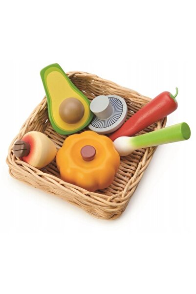 Tender Leaf Toys Coș de răchită cu legume