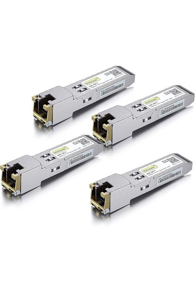 Generic [عبوة من 4 قطع] وحدة تحويل 1G SFP إلى RJ45 Mini-Gbic، مدى 100 متر، 10...