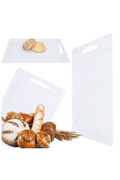 NO BRAND Tocător alb din plastic de bucătărie cu mâner mare 27x39 cm