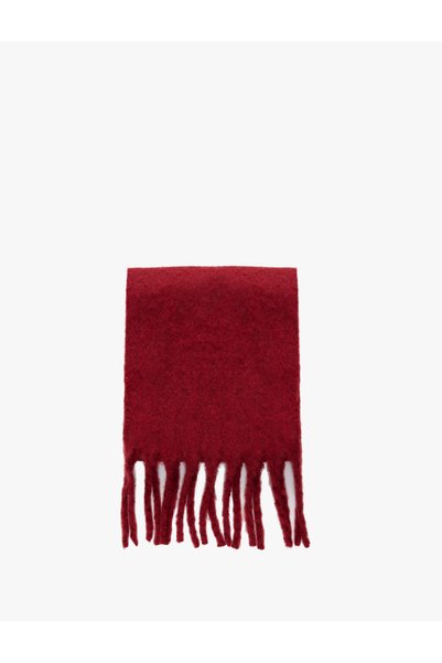 Koton Tasseled Soft Textured Wool Blend Long Scarf