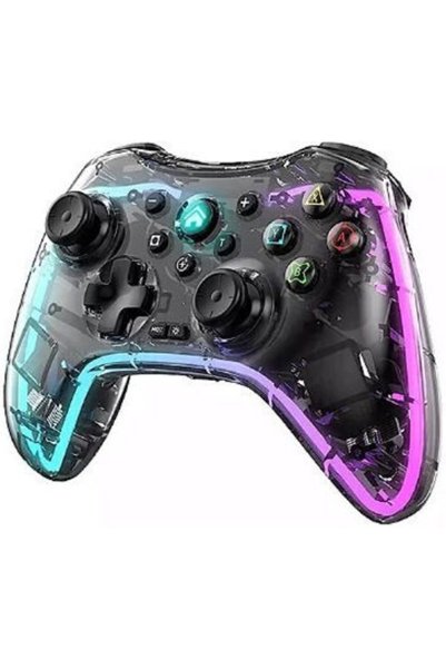 OEM Ασύρματο Gamepad Gaming με Bluetooth και RGB φωτισμό διάφανο Lehuai LH-3