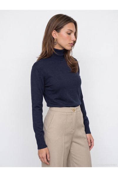 Dilvin 10883 Turtleneck Wool Blend Sweater
