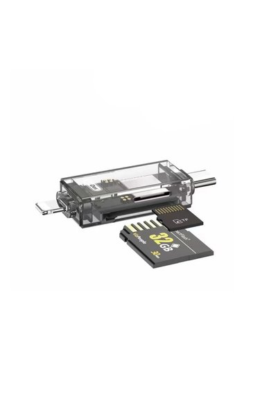 OEM Συσκευή ανάγνωσης καρτών SD/TF MicroSD OTG 4 σε 1 Type-C και Lightning Go...